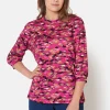 T-shirt Med 3/4 ærmer - Fuchsia Red