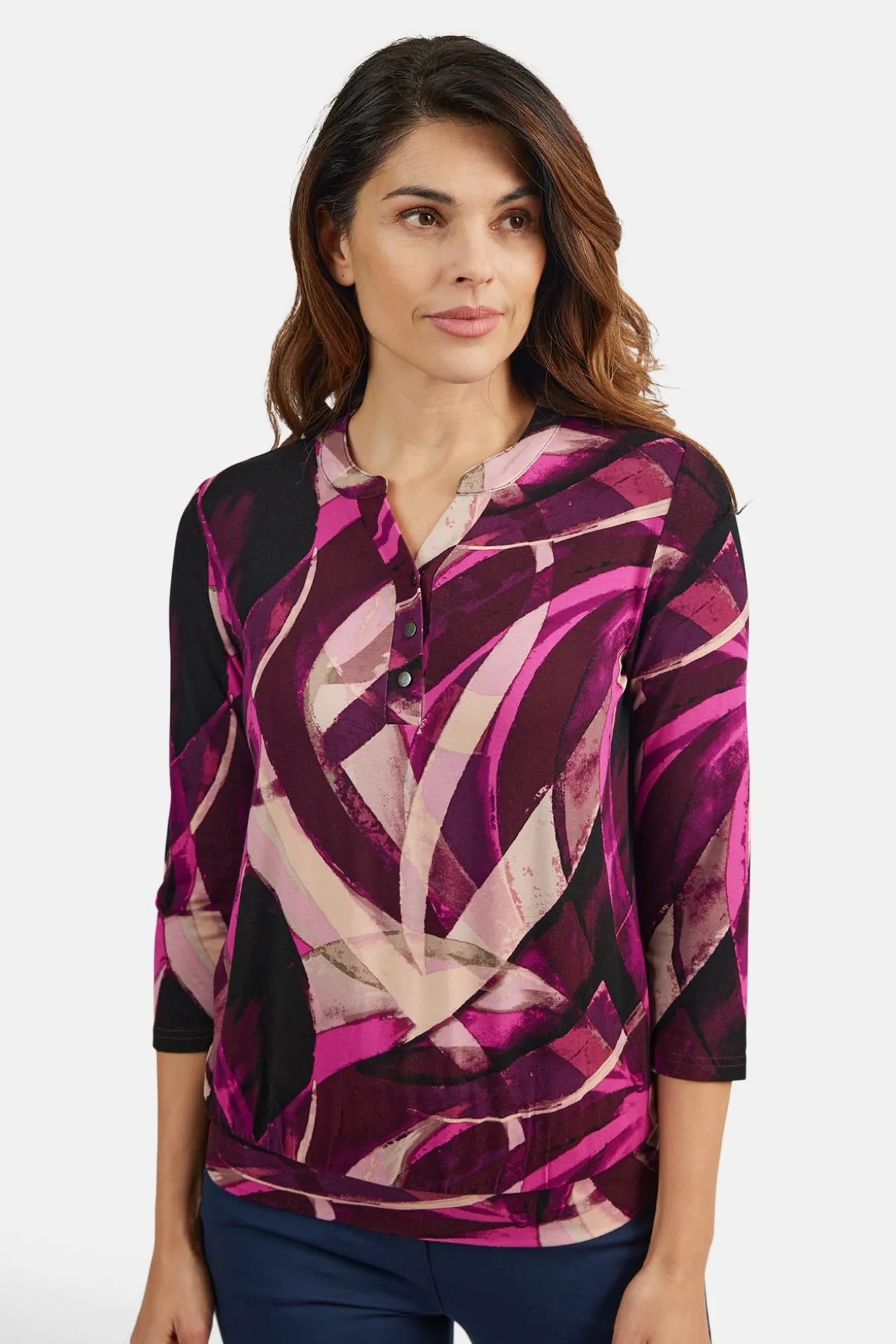 tshirt_med__rmer__fuchsia_0-3.webp T-shirt Med 3/4 ærmer - Fuchsia Rød