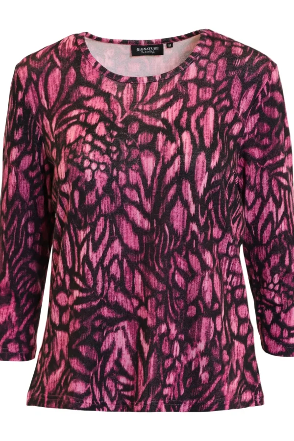 T-shirt Med 3/4 ærmer - Fuchsia Mix