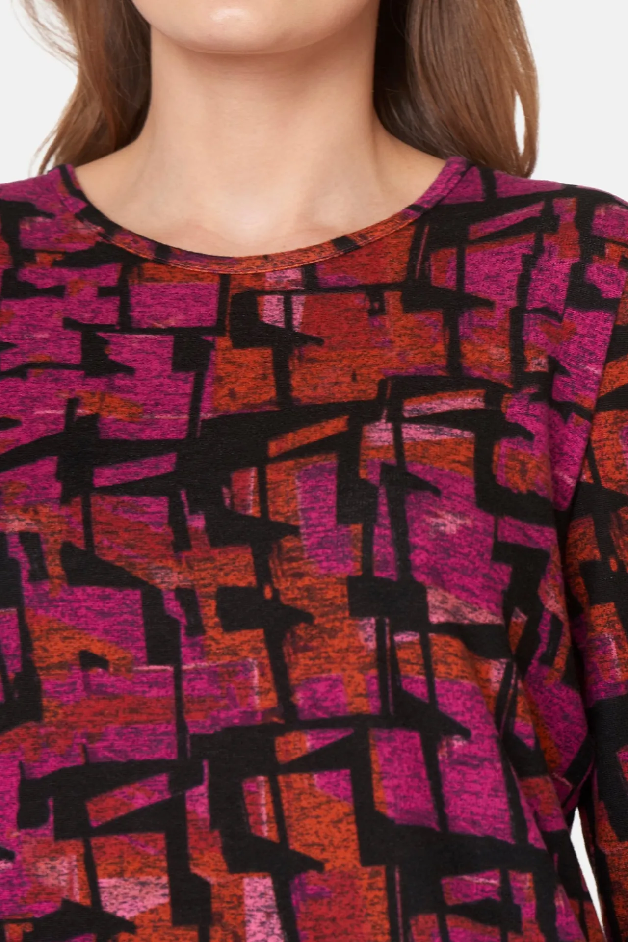 tshirt_med__rmer__fuchsia_1-1.webp T-shirt Med 3/4 ærmer - Fuchsia Red