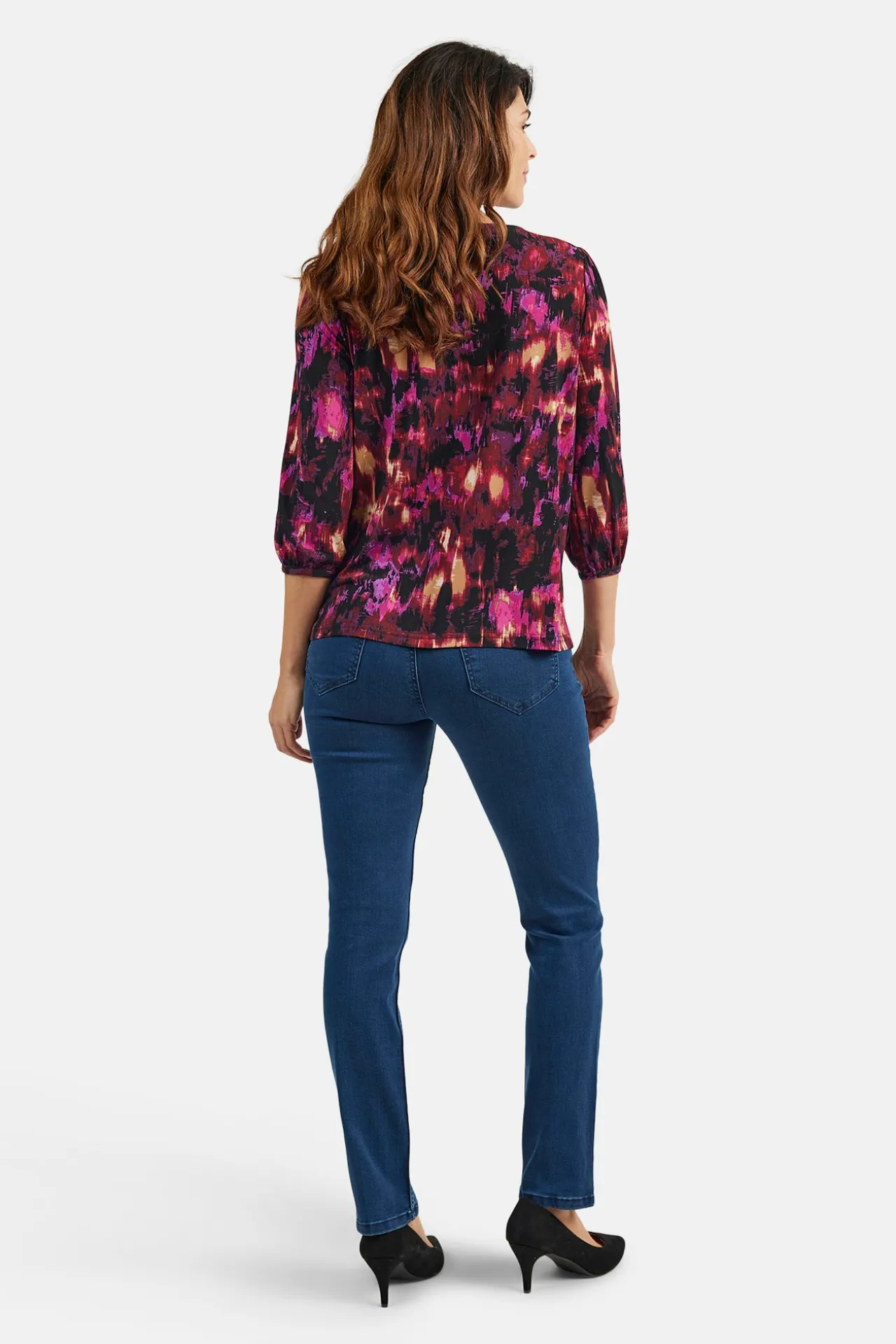 tshirt_med__rmer__fuchsia_1-4.webp T-shirt Med 3/4 ærmer - Fuchsia Rød