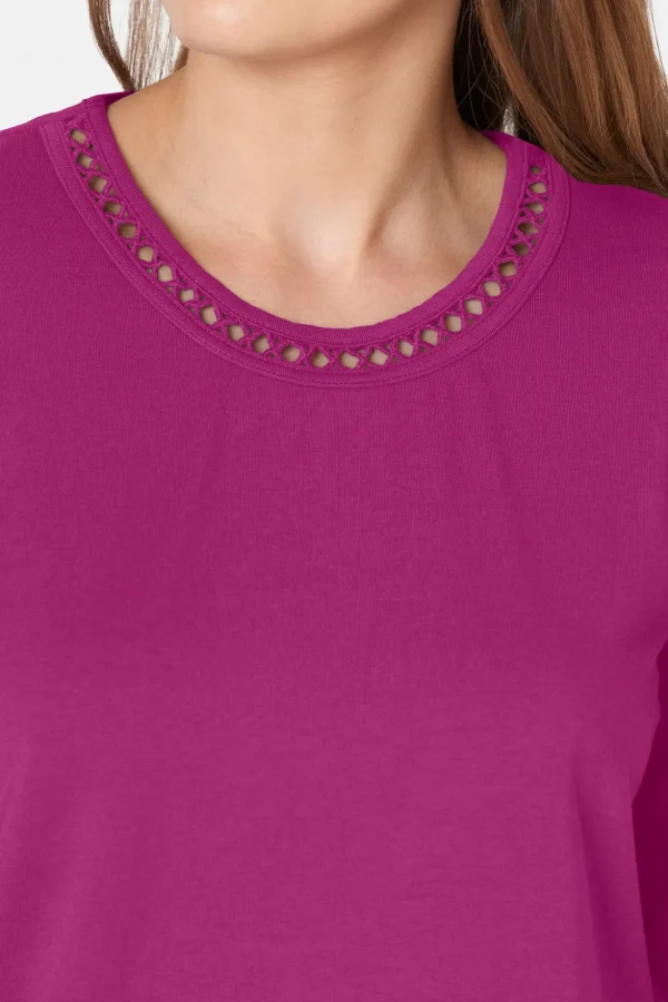 T-shirt Med 3/4 ærmer - Fuchsia Red