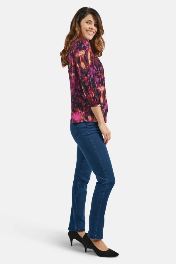 T-shirt Med 3/4 ærmer - Fuchsia Rød