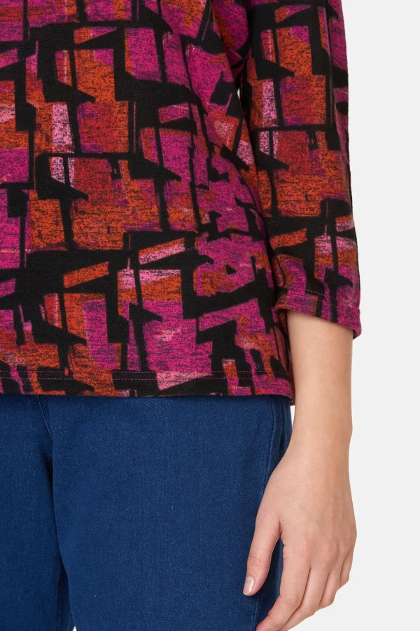 T-shirt Med 3/4 ærmer - Fuchsia Red