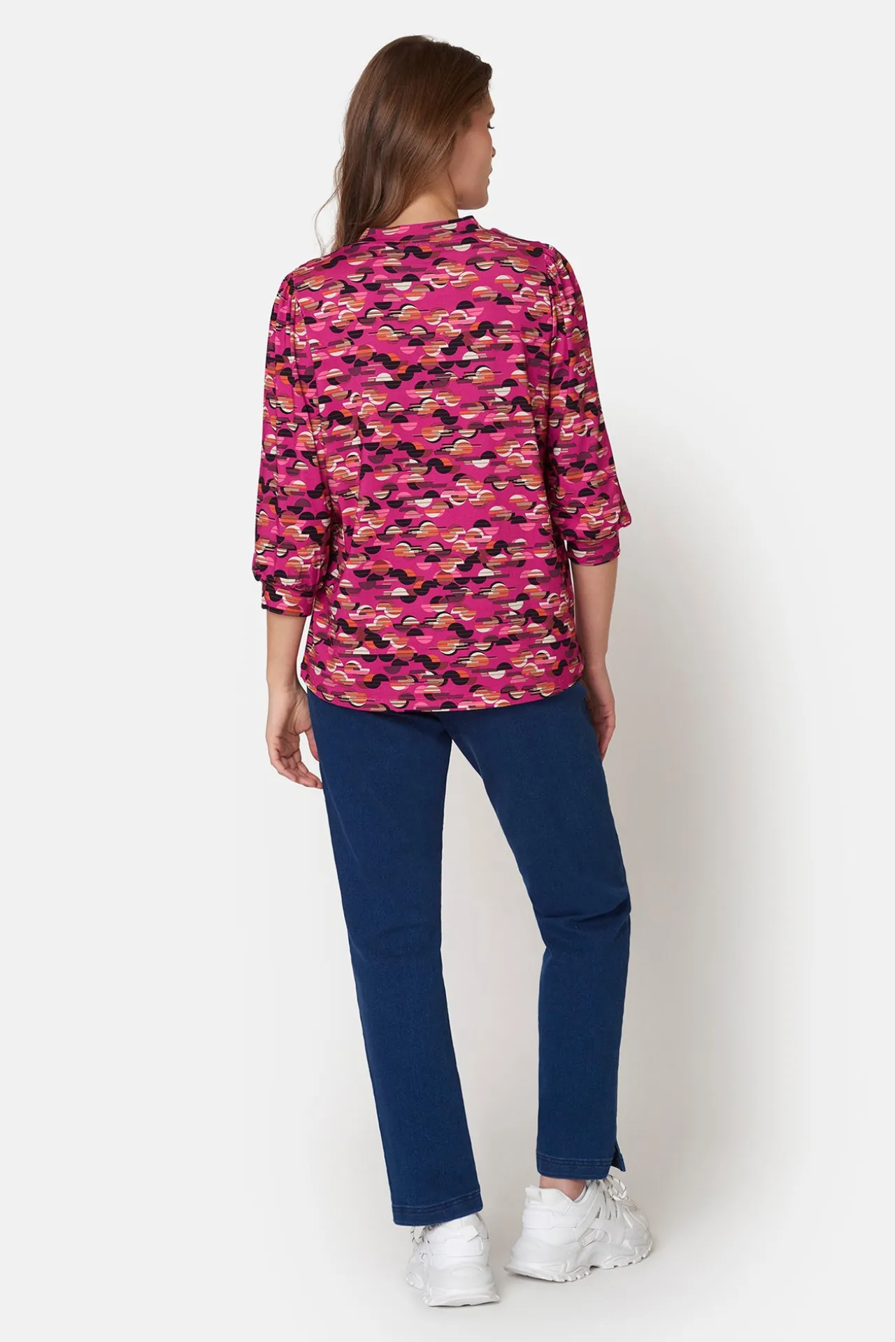 tshirt_med__rmer__fuchsia_3-1.webp T-shirt Med 3/4 ærmer - Fuchsia Red