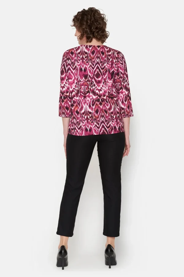 T-shirt Med 3/4 ærmer - Fuchsia Pink