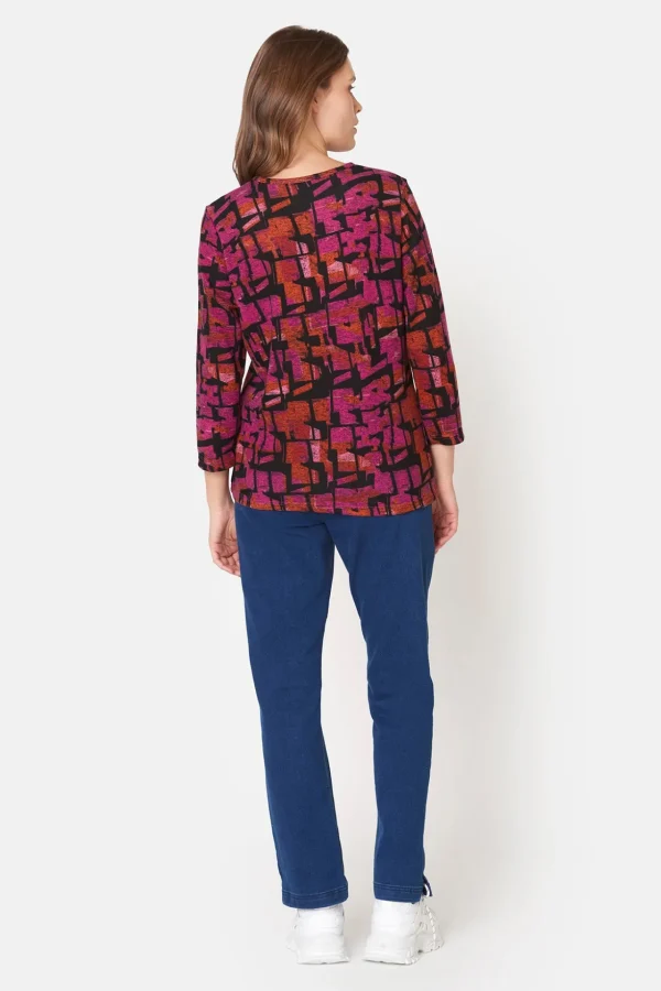 T-shirt Med 3/4 ærmer - Fuchsia Red