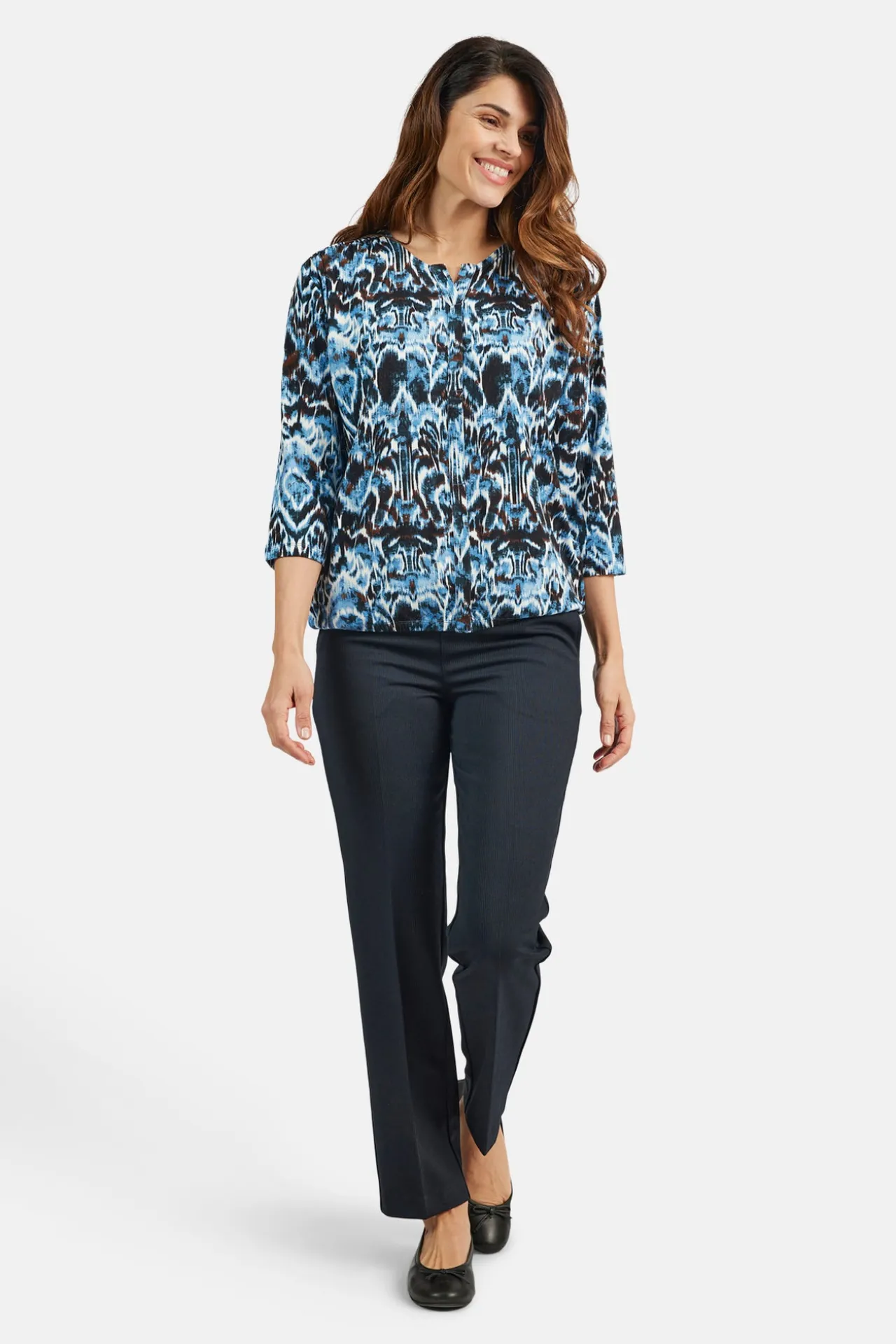 tshirt_med__rmer__midnigh_1.webp T-shirt Med 3/4 ærmer - Midnight Blue