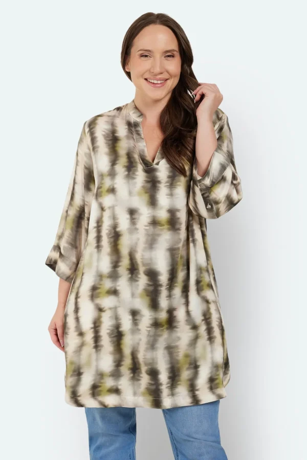 Tunika - Creme/Grå Print