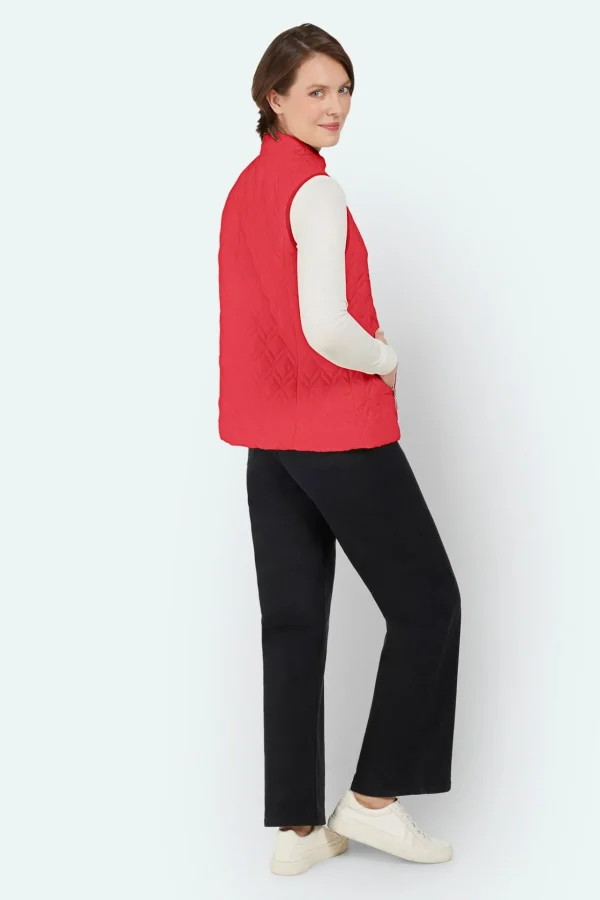 Vest - Neon Rød - Quiltet
