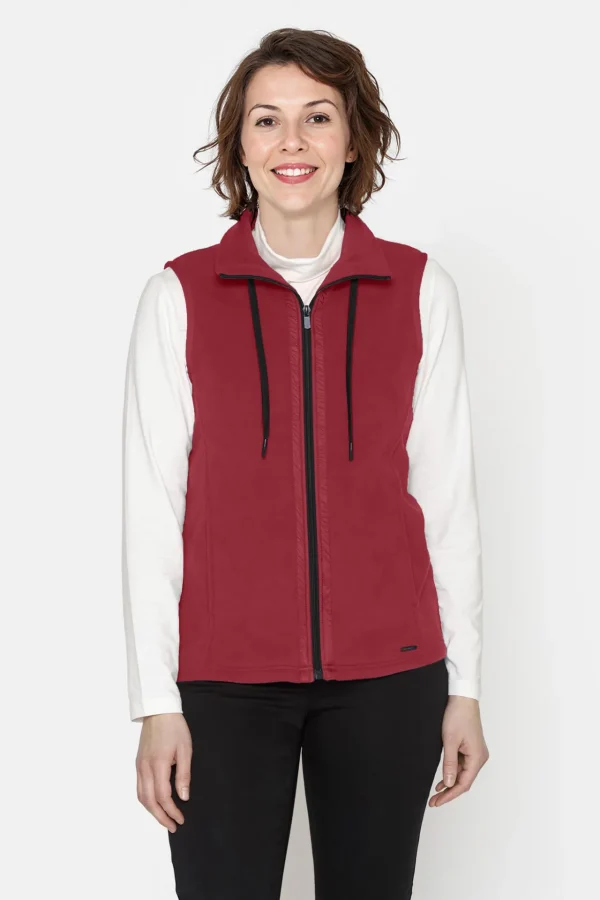 Vest i fleece - Vin rød