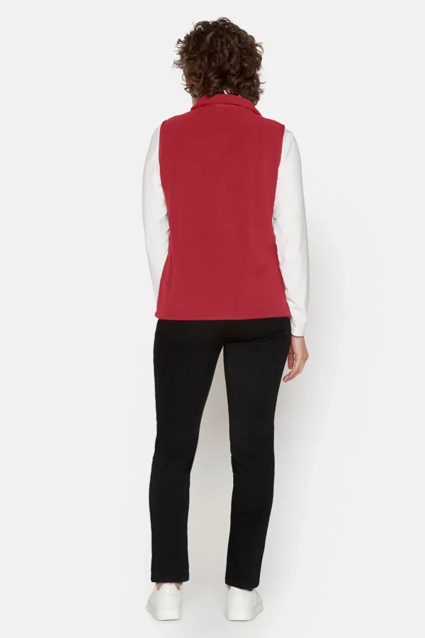 Vest i fleece - Vin rød