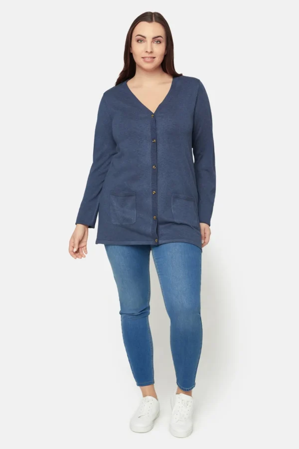 Basic Cardigan - Naval Melange