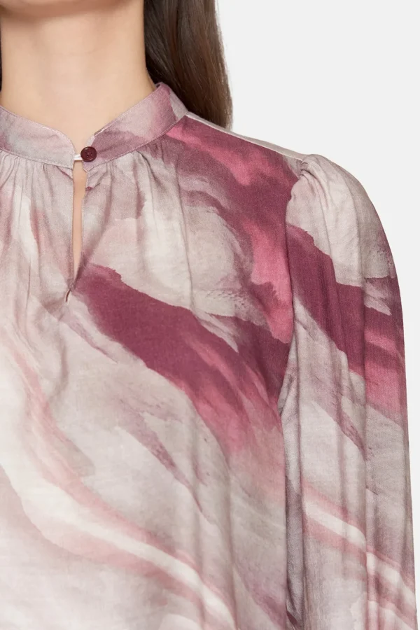 Bluse - Mørk Pink Mix