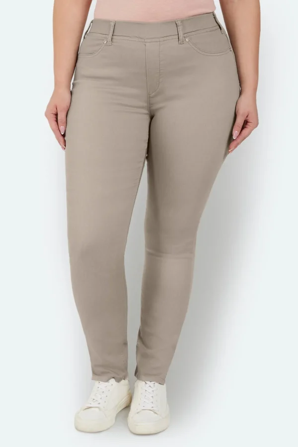 7/8 Bukser, Sofia, Slit Fit - Beige