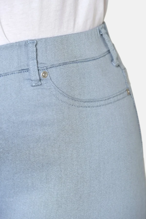 7/8 Bukser, Sofia, Slit Fit - Dusty Blue