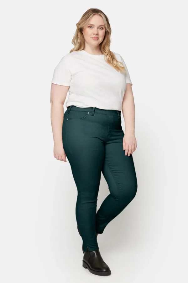 7/8 Bukser, Sofia, Slit Fit - Laurel Green