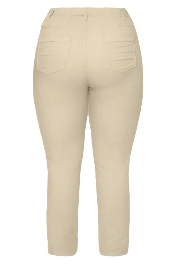 7/8 Bukser, Sofia, Slit Fit - Light Beige