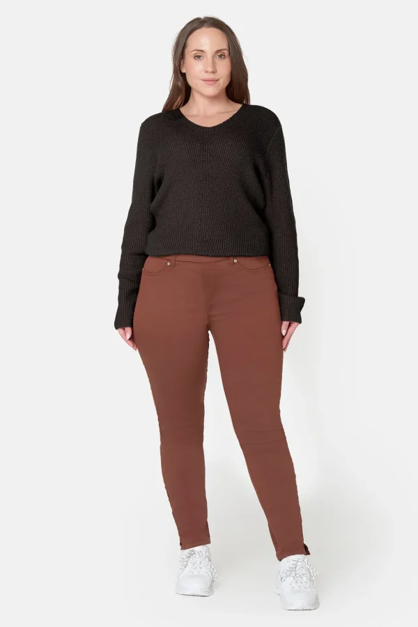 7/8 Bukser, Sofia, Slit Fit - Tiramisu