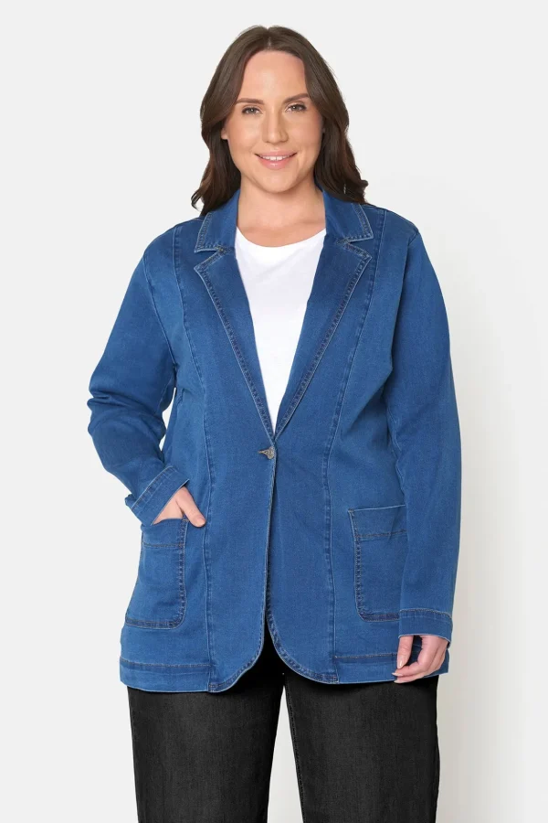 Denim Blazer - Medium Blue Denim
