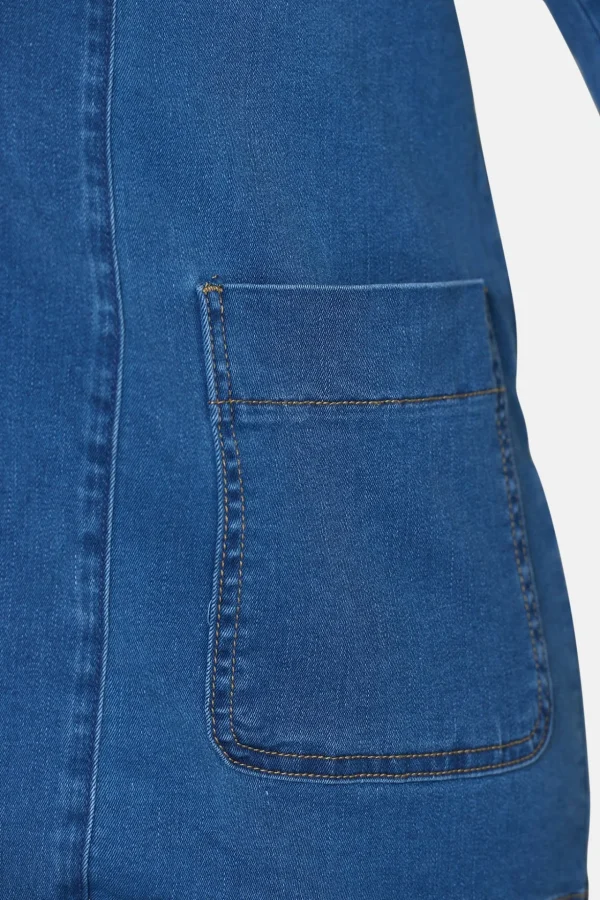Denim Blazer - Medium Blue Denim