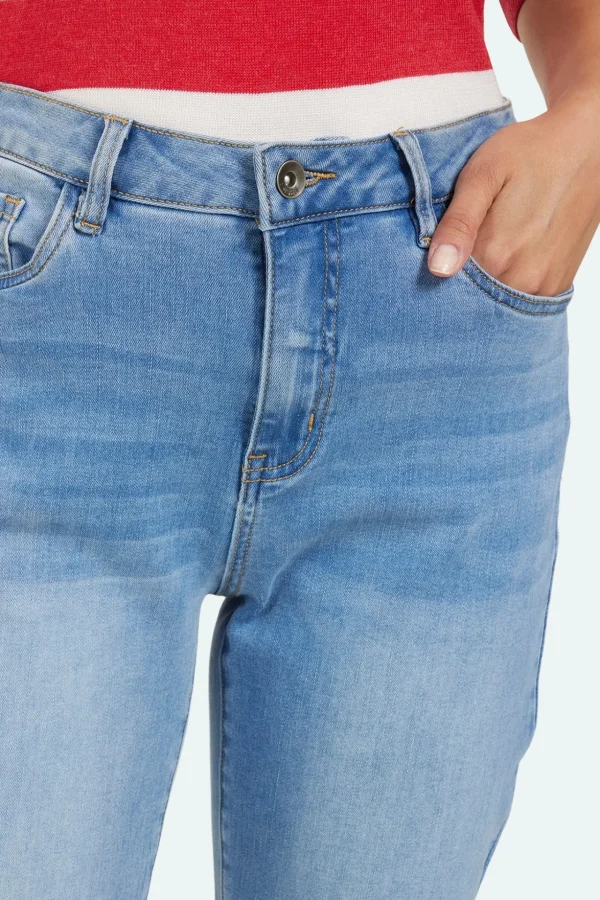 Jane Jeans Med Vidde Ben - Lys Blå Denim