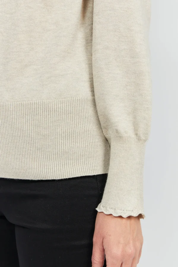 Pullover Med Pufærmer - Rainy Day Melange