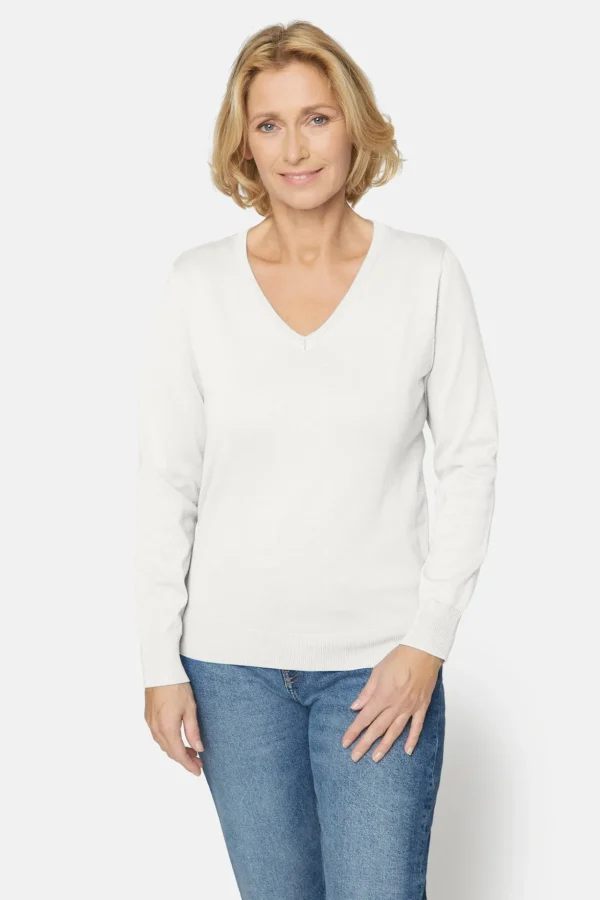 Pullover Med V-hals - Off White