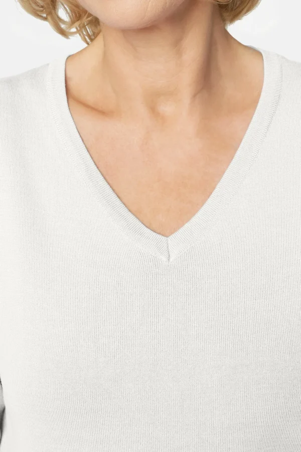 Pullover Med V-hals - Off White