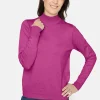 Pullover Rullekrave - Fuchsia Red Melange