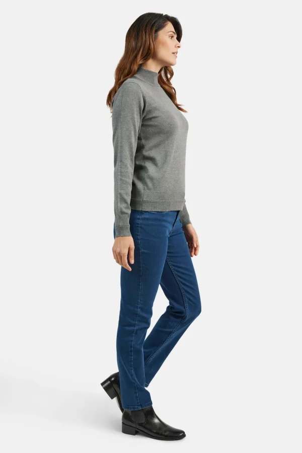 Pullover Rullekrave - Grey Melange