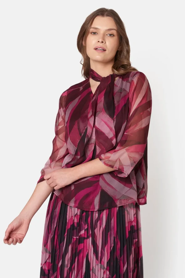 3/4 ærmet Bluse - Fuchsia Red