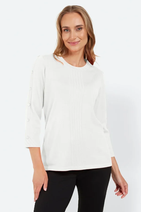 3/4 Sleeve Pullover - Off White