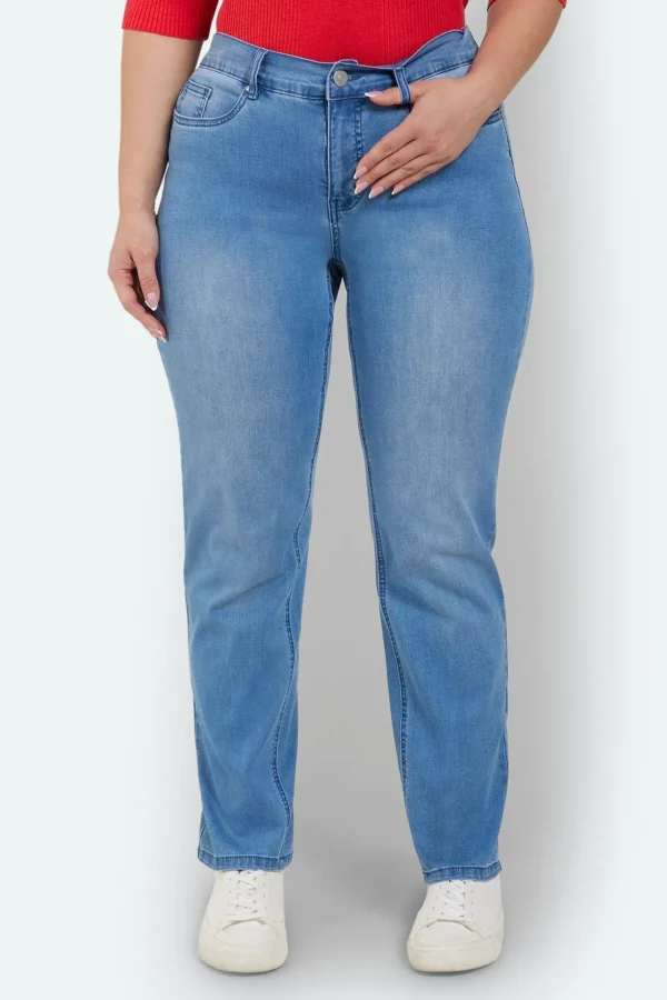 Sofia Straight 7/8 Jeans - Lys Vasket Denim