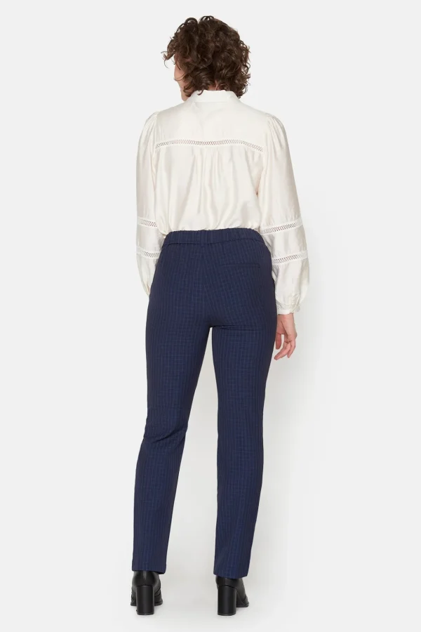 Sofie Bukser Med Elastikbånd I Taljen - Midnight Blue - Slim fit