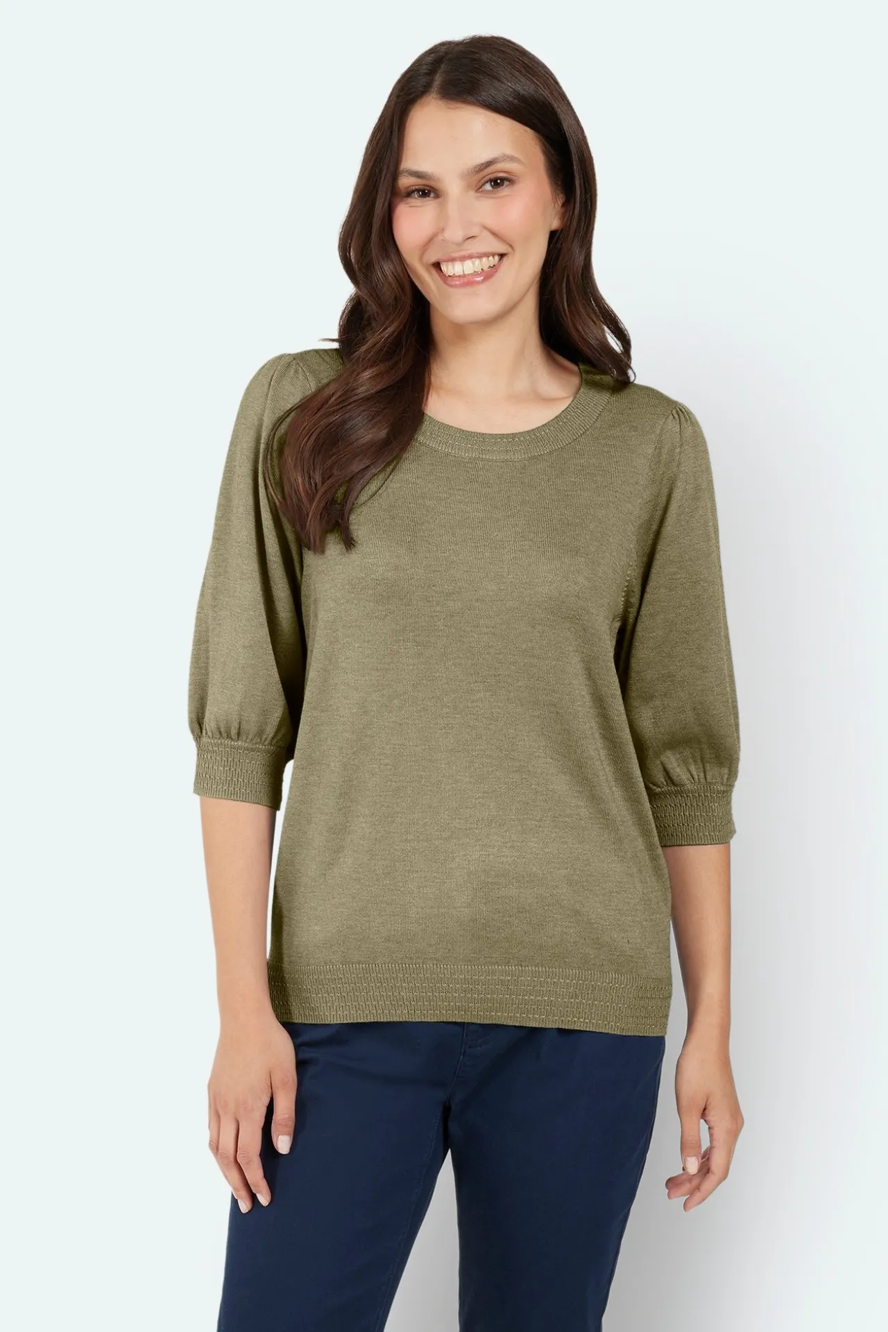 sweater_kortrmet__herb_gr_0.webp Sweater Kortærmet - Herb Green melange