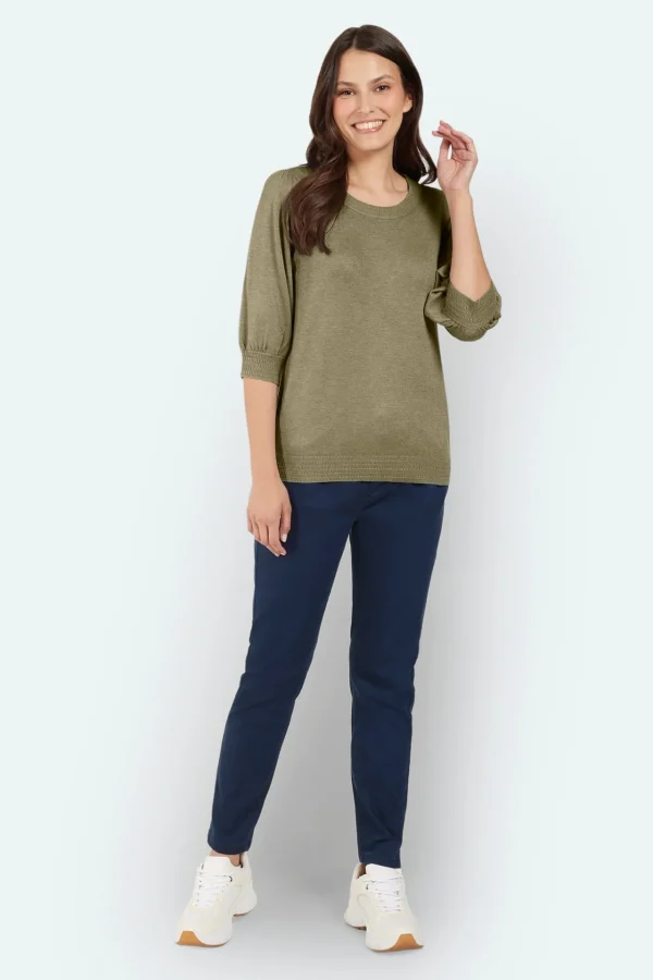 Sweater Kortærmet - Herb Green melange