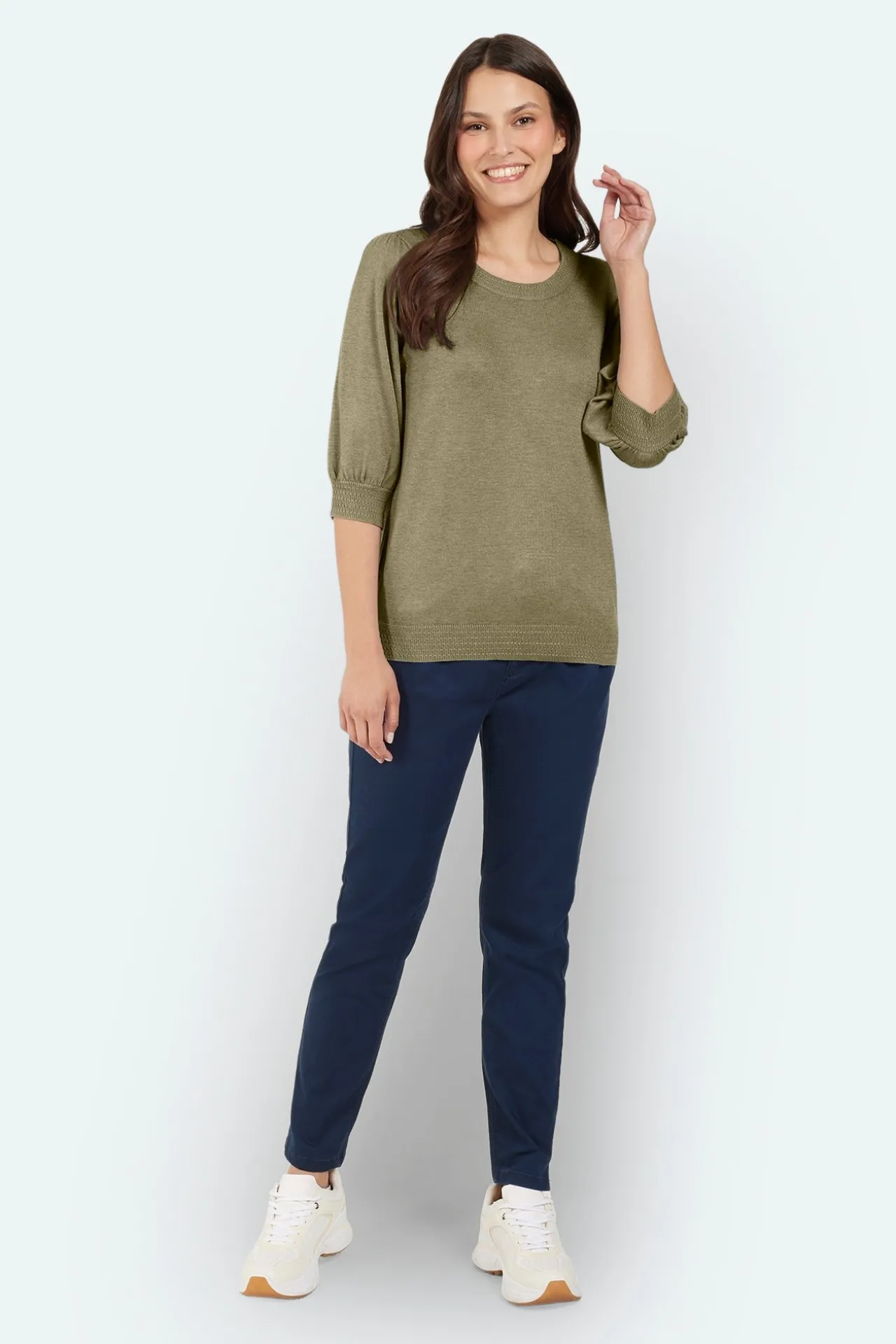 sweater_kortrmet__herb_gr_2.webp Sweater Kortærmet - Herb Green melange