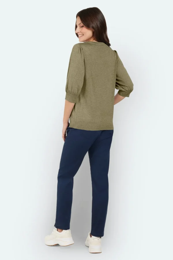Sweater Kortærmet - Herb Green melange
