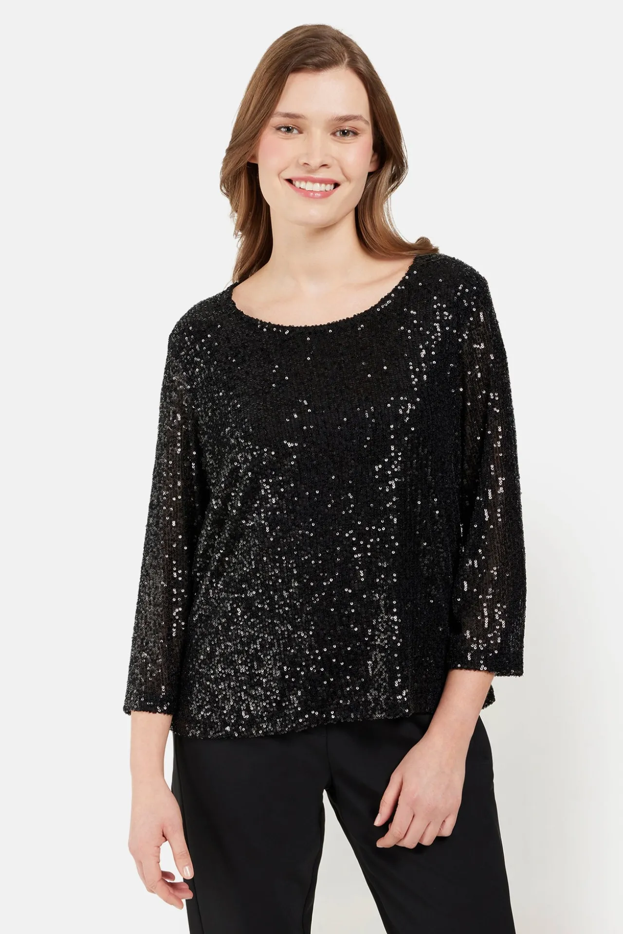 tshirt_med__rmer__black_0.webp T-shirt Med 3/4 ærmer - Black